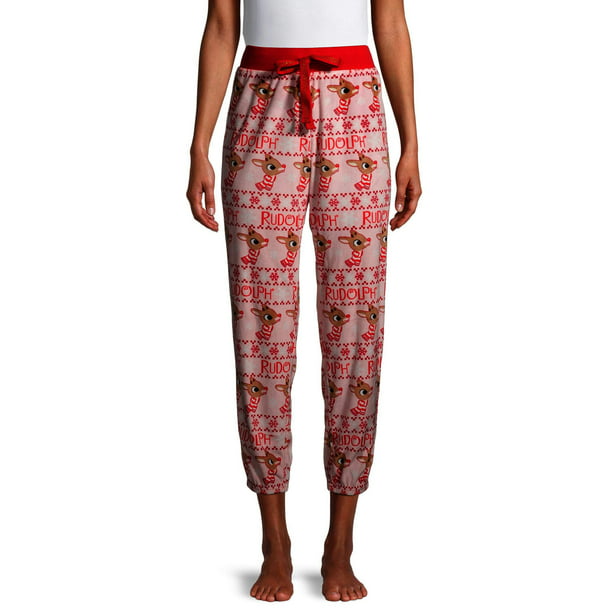 Womens Rudolph The Red-Nosed Reindeer Velour Jogger Sleep Pants